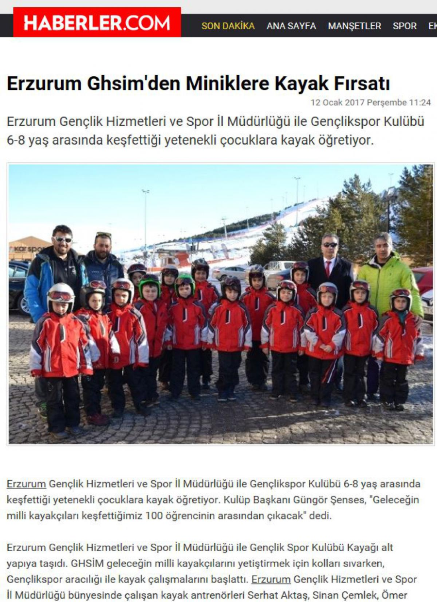 Polat Erzurum Resort Hotel’den “Miniklere Kayak Fırsatı” 12.01.2017